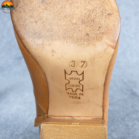 Fortress Of Inca Adriana Coco Ankle Booties Brown Block Heel Women Sz 6.5 EU 37 - Picture 8 of 10